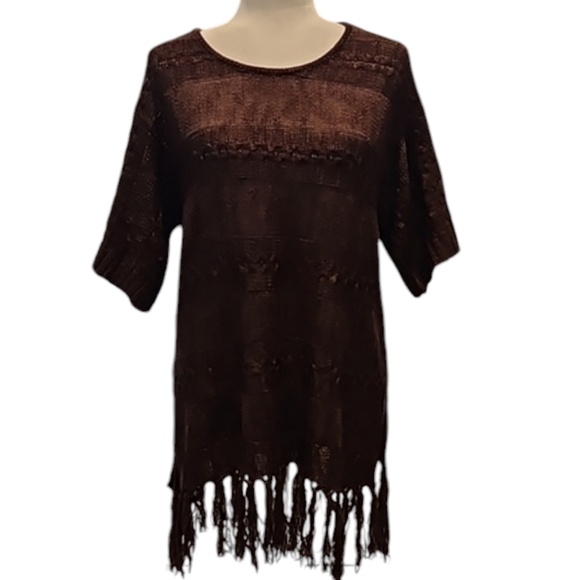 Ariat Brown Fringe top, size S/M *NWT* - Picture 2 of 11